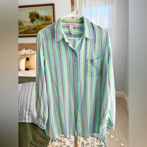 Vintage Striped Silk Button-up 16